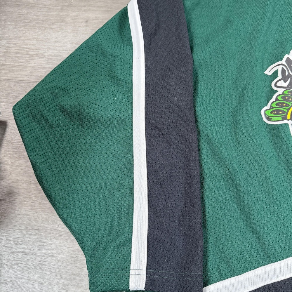Vintage Sacramento River Rats Hockey Jersey Mens XL Green RHI Hockey CCM 90s - Picture 9 of 11